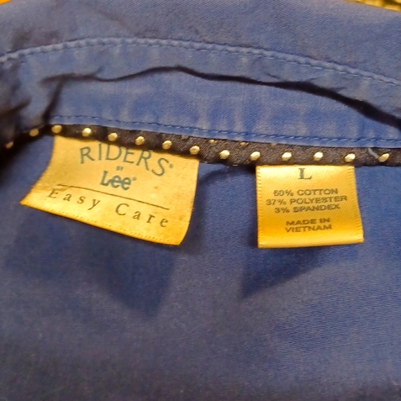Vintage Riders by Lee Blue Ladies Contor Button Down Shirt - Picture 5 of 5